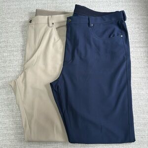 Lot of 2 Greg Norman Golf Pants Men's Beige and Navy W40 x L32 Activewear